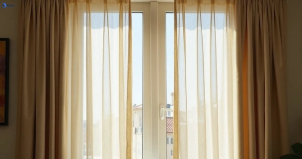 Dusty and dull curtains in tallebudgera before steam cleaning